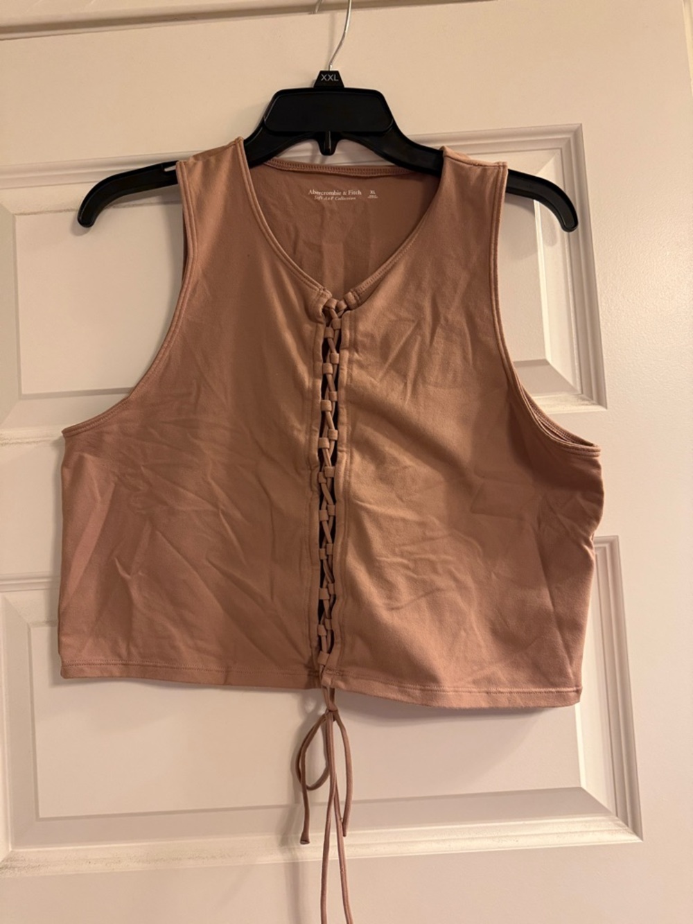 Abercrombie & Fitch Women's Dusty Rose Lace-Up Crop Tank